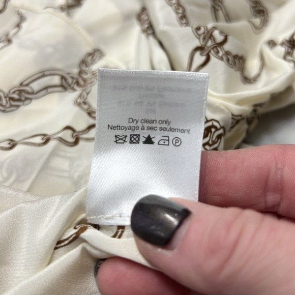 Veronica Beard NWT Remi Chain Print Necktie Silk Stretch Blouse Size 2 - Picture 12 of 13